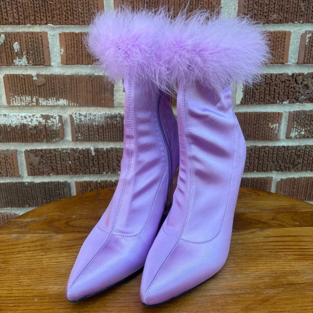 Dolls Kill x Sugar Thrillz Luv Me or Hate Me Lilac Bootie Women’s Size 11 - Picture 2 of 7